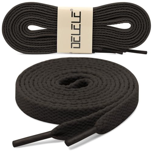 Image of DELELE 2 Pair Super Quality 24 Colors Flat Shoe laces 5 /16 inch Wide Shoelaces for Athletic Running Sneakers Shoes Boot Strings