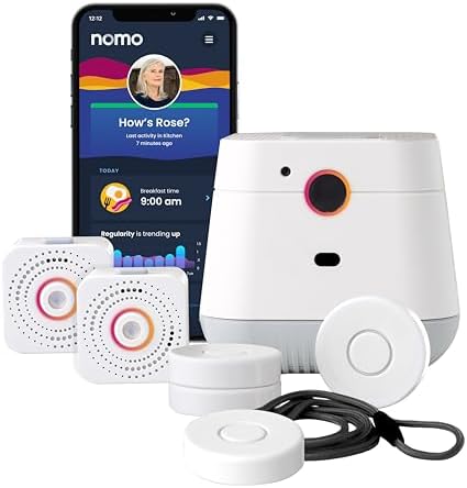 Medical Alert System, Fall Detection for Seniors, WiFi in Home Monitoring Safety System, Emergency Call Button, Custom Fall Alert, Virtual Caregiver, 30-Day Trial Monthly Subscription