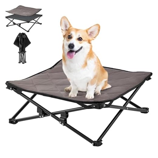 KingCamp Elevated Dog Bed Raised Dog Bed Dog Cot Outdoor Dog Bed Folding Dog Pet Cot with Separate Washable Sleeping Mattress Stable Durable Frame Breathable Mesh Camping Indoor(Small)+Carrying Bag