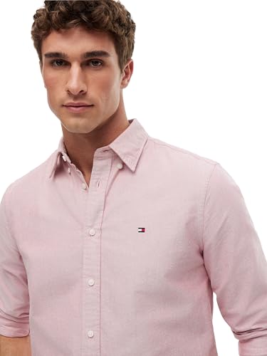 Image of Tommy Hilfiger Men's Long Sleeve Oxford Shirts in Regular Fit, Men's Button Down Shirts, Also Available in Big and Tall