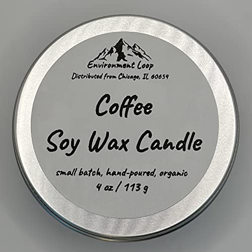 Environment Loop Hand-Poured Single Wick Soy Wax Candle (Coffee, 4 Oz Tin) #TOP3