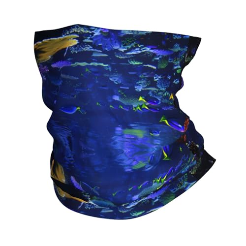 POEZJZW Bandana sous-marin avec impression colonie de corail, demi-masque, bouclier de tête, écharpe, cache-cou, chapeau