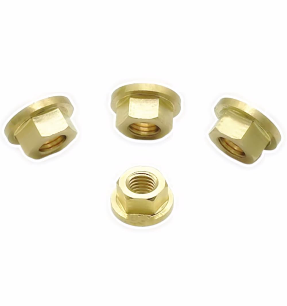 Flange nut M10x1.5 2pcs Brass Hexagonal Flange nut Lock nut