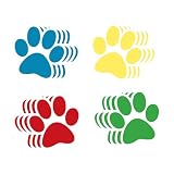 What will you get: the package comes with 36 pieces large size 4 colors paw prints cutouts and glue points, each color 9 pieces. Providing you with a variety of color collisions. Sufficient quantity will satisfy your classroom or room decoration and ...