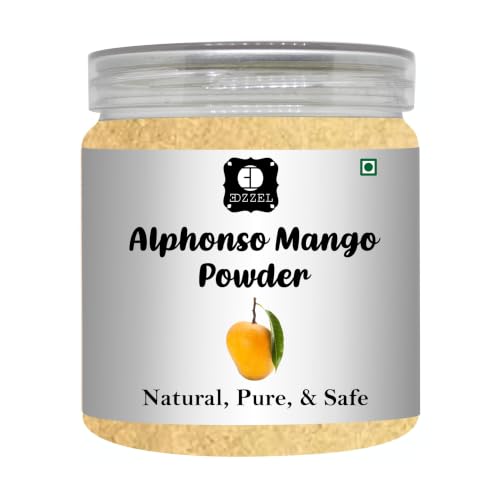 Image of EDZZEL Dried Alphonso Mango Powder | Fine Fruit Powder for Smoothies, Baking, Desserts, Beverages, Ice Cream, Yogurt & Culinary Recipes | Versatile Pantry Ingredient