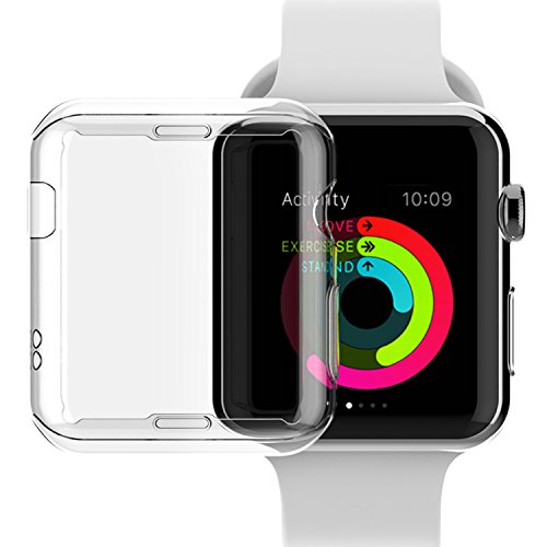 NSR Compatible Apple Watch Series 2 42mm Case, Soft TPU Screen Protector All-around Protective 0.3mm HD Clear Ultra-thin Cover Case for iWatch 42mm