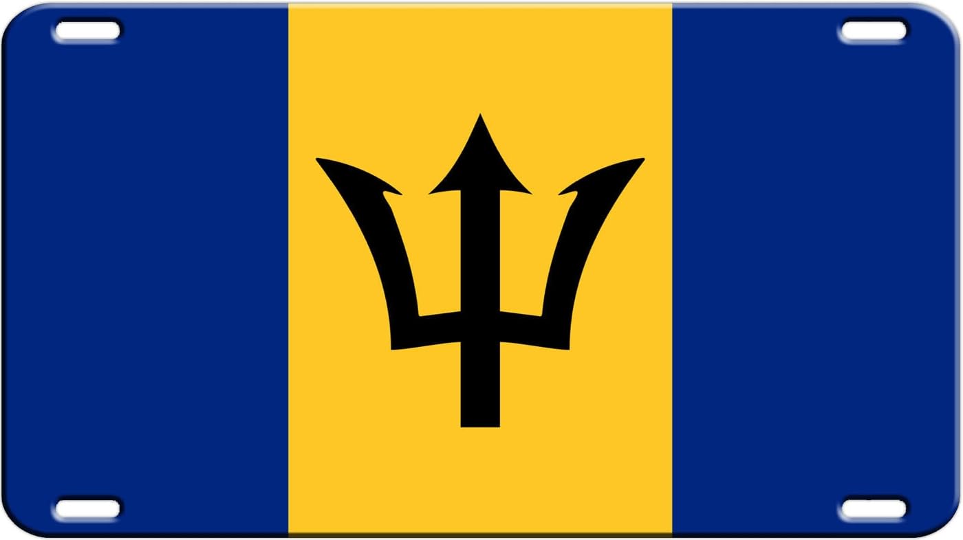 Barbados Country Flag License Plate Home Wall Decor Novelty Metal Sign
