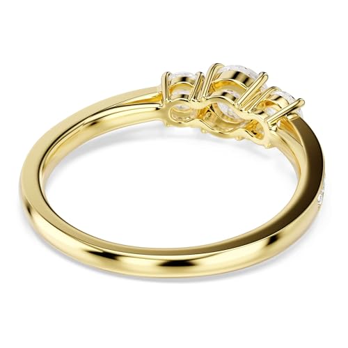 Swarovski Anillo Stilla Attract, Talla redonda, Talla de Precisión, Anillo Clásico, Trío de Cristales Transparentes, Zirconia, Colección Stilla Attrac, Baño Tono Oro, Blanco - imagen 4