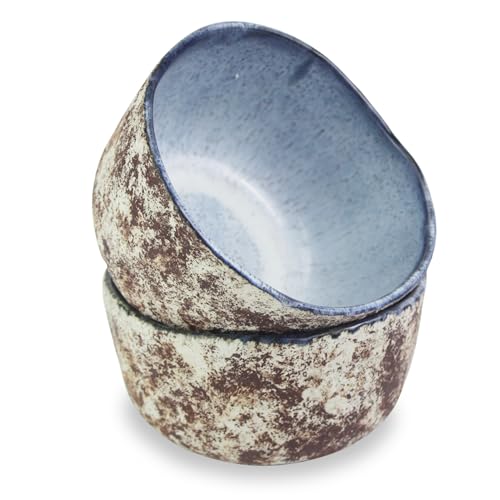 RoRo Handmade 4.5-Inch Rustic Coral Ceramic Miso Bowls – Set