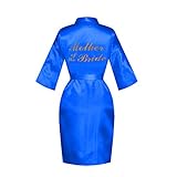 SEALINF Women's One Size Bridal Robes Bride Bridesmaid Kimono for Wedding Party Getting Ready (Gold...