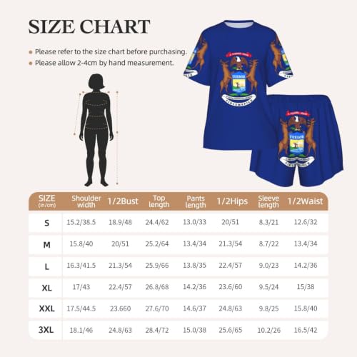 Pyjama manches courtes femme imprimé Michigan : votre tenue homewear décontractée - 4