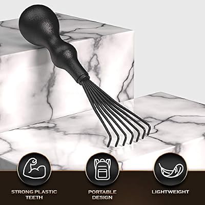 Bossman THE CLAW Hair Brush Cleaner Tool (3-Inch) Black Cleaning Rake for Boar Bristle, Wave & Plastic Brushes and Combs Pet Brush Cleaner