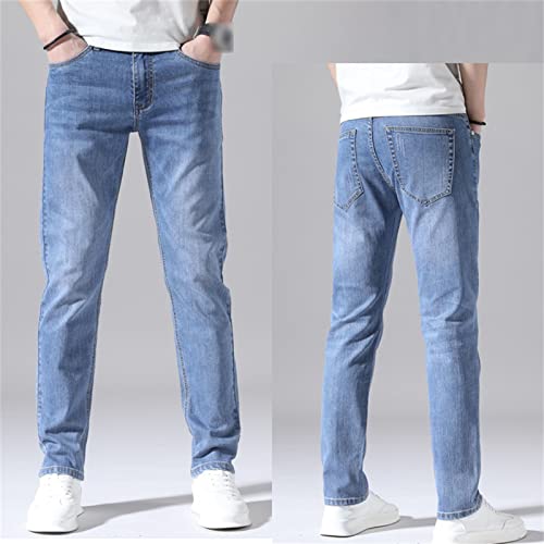 Men's Slim Fit Skinny Stretch Jeans Classic Retro Straight Leg Denim Pants Washed Distressed Comfy Jean Trousers4
