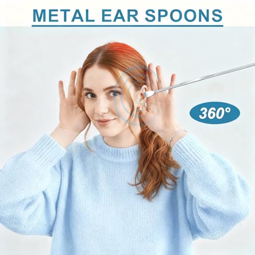40 Pcs Ear Spoon Stainless Steel Ear Wax Scooper 3\'\' Reusable Ear Pick Ear Scraper Metal Ear Cleaner Safe Earwax Removal Tools
