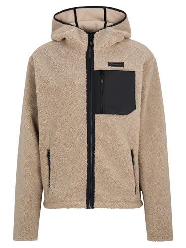 Ziener Herren JUHA-Z High-Loft Fleece Jacke, Midlayer | Kapuze, sandstone, 52