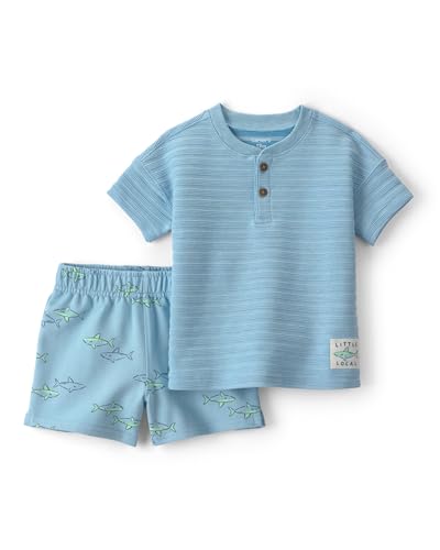 Carter's Boy 2-Piece Short Set – Shark Design, Elastic Waistband, 12M