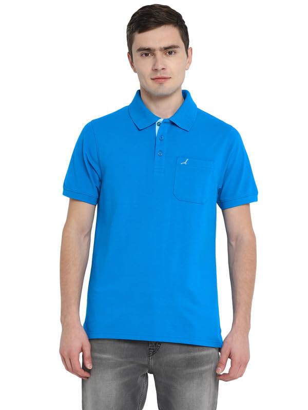 Image of AMERICAN CREW 60% Cotton, 40% Polyester Polo Collar T-Shirt for Men with Pocket, Regular Fit