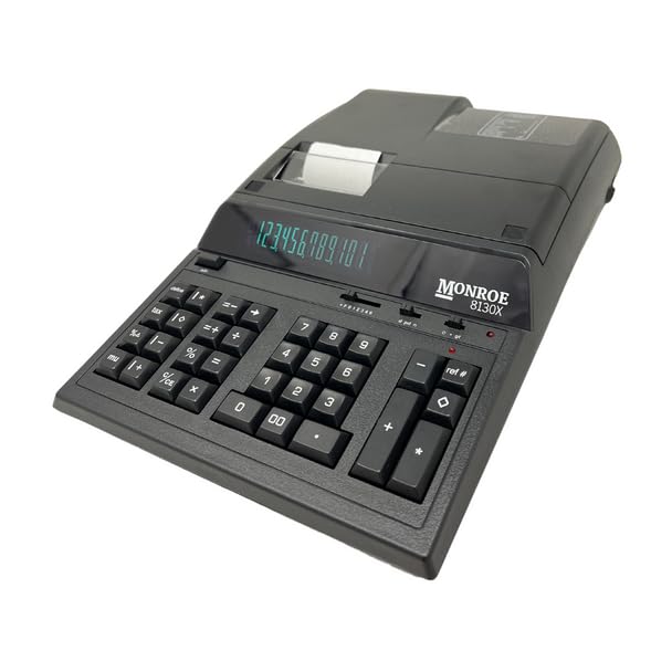 Calculadora de impresión Monroe 8130 X de vida extended con cuerpo negro de alta resistencia 2