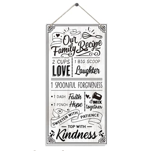 Our Family Recipe Sign, Funny Kitchen Rules Sign, Home Kitchen Decor, Decorative Wood Hanging Wood Plaque, Positive Wall Decor, Funny Cooking Sign, Kitchen Wall Art, Farmhouse Kitchen Sign