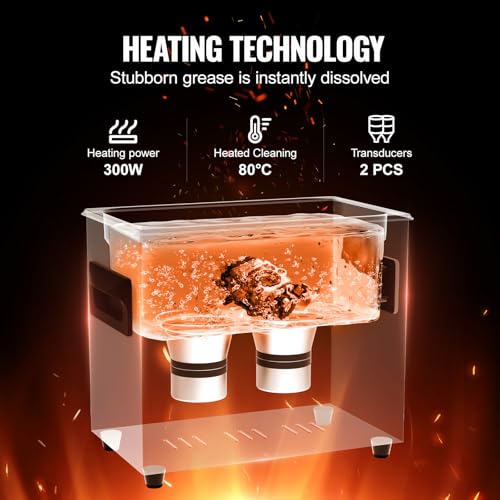 Image of VEVOR 3L Ultra Sonic Cleaner, 120W Digital Ultrasonic Cleaning Machine with Gentle Mode & Upgraded Degassing, 40kHz Ultrasound Cleaner Machine with Heater & Timer for Jewelry, Glasses, Tools Retainer