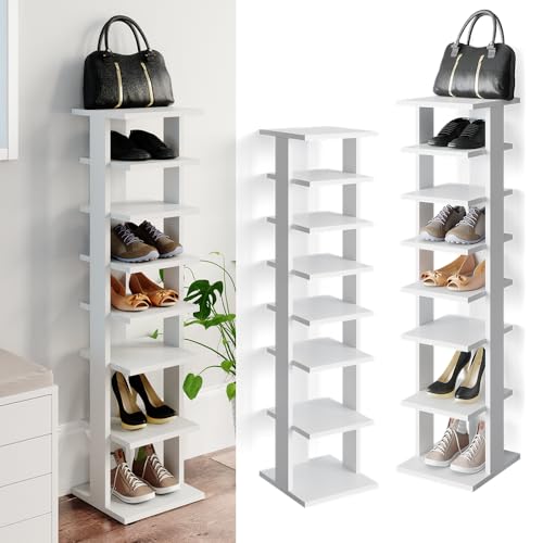 Schuhregal Vicco Schuhschrank Sara in Weiß, 26,7 x 110 cm