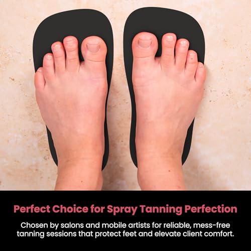 CHNELSS 30Pairs Professional Spray Tan Feet Pads - Disposable Foam Feet Protectors for Tanning Salon Hygienic & Comfortable Feet for Spray Tanning - Spray Tan Foot Covers for Tanning Tent(Black) - Thumbnail 4
