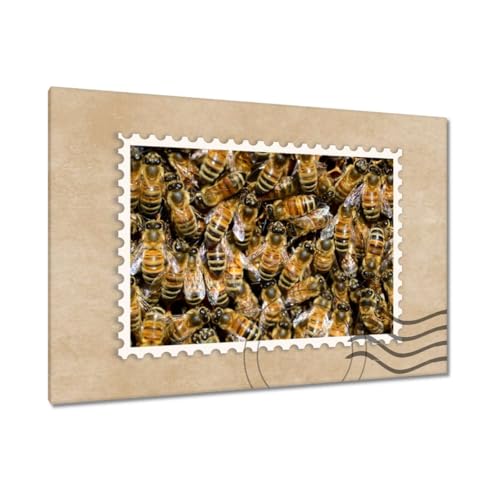 Peinture imprimée sur toile 120 x 80 cm Abeilles au travail N° H9952M_WEPC1B