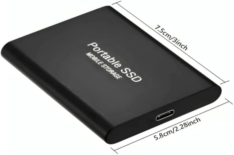 Miniatura 2 de SSD externo portátil 8T (8000 GB)  Unidad de estado sólido de alta velocidad USB 3.0 y tipo C, almacenamiento externo ultradelgado a prueba de