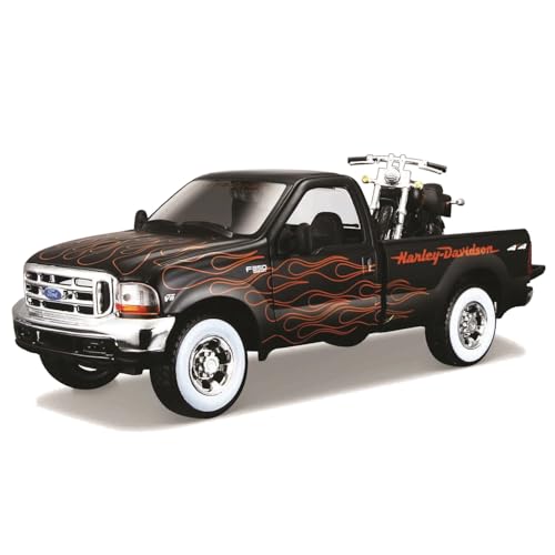 Maisto 1:24 Vehículos Miniatura Ford F-350 y Harley Davidson miniatura 1