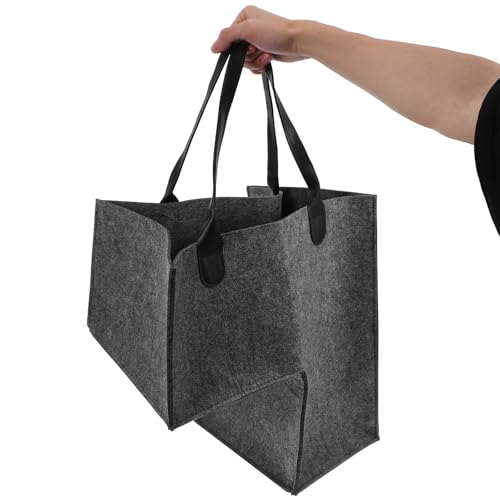 Cesta para escaleras en forma de L de fieltro resistente con asas para hogar 5