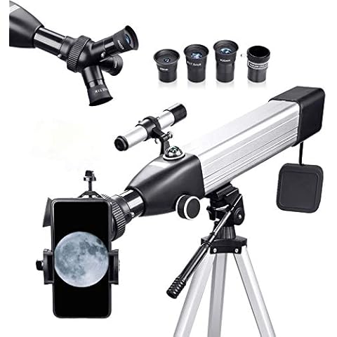 Telescopes for Adults Kids Beginners - 167X 60mm Aperture 500mm with Carry Bag, Phone Adapter Cover