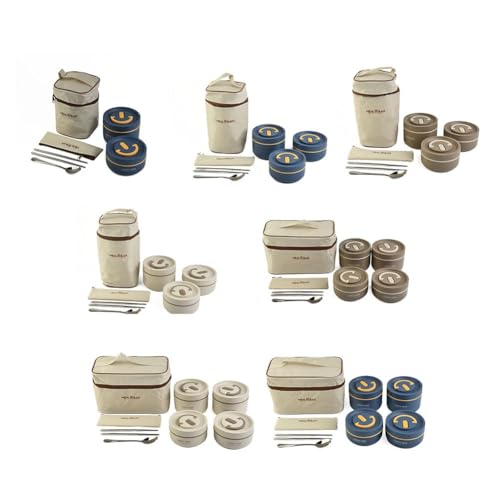 FUANA Ensemble de boîtes à déjeuner isothermes pour adultes, conteneurs alimentaires portables avec isolation sous vide, 420 ml et 620 ml, étanches pour le travail, l'école, les voyages, la cuisine