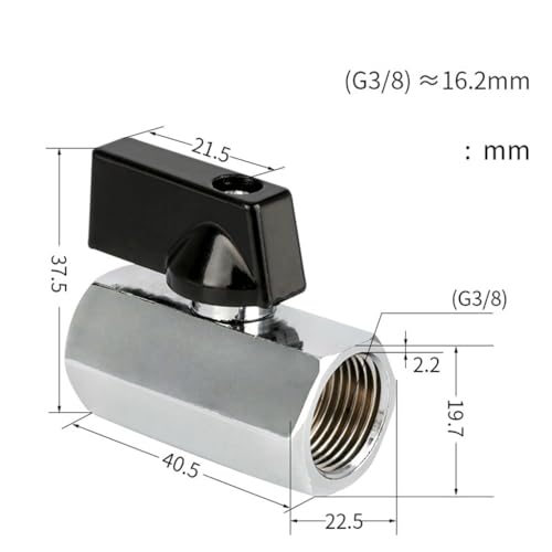 Mini válvula de bola de latón de 3/8 hembra para cortar el paso de aire y fluidos 3