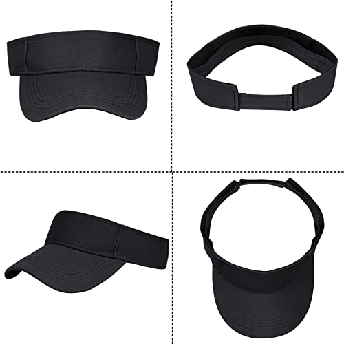 jerbro Unisex Visoren Cap Sonne Hut Golf Tenniskappe mit Sonnenblende Baseball Kappe Baseballmütze Einstellbar Visor Sommer Schirmmütze für Damen Herren (Schwarz)