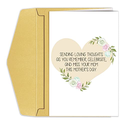 Goroar Sympathy First Mothers Day Card, In Memory of Mother's Day Card, Grieving Mothers Day Card, Bereaved Mother's Day Card from Children, Thinking of You Card