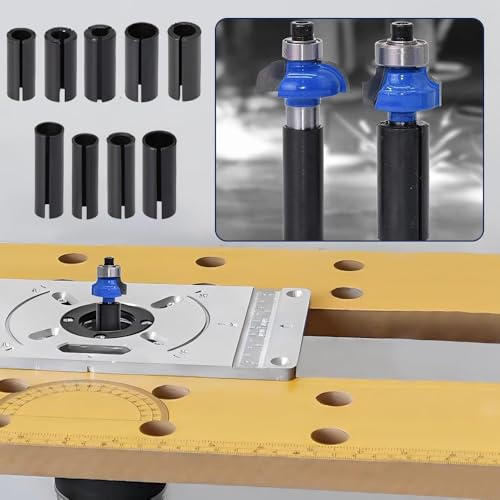 Treki 9 Stück Reduzierhülse Fräser Spannzangen Adapter Oberfräse Spannzangenfutter in 9 Größen, Chuck Collet Fräser Schaft Adapter Oberfräse Spannhülse zum Konverter für Oberfräse Graviermaschine
