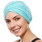 BEEMO Soft Terry Cloth Turban Head Cover- Turquoise