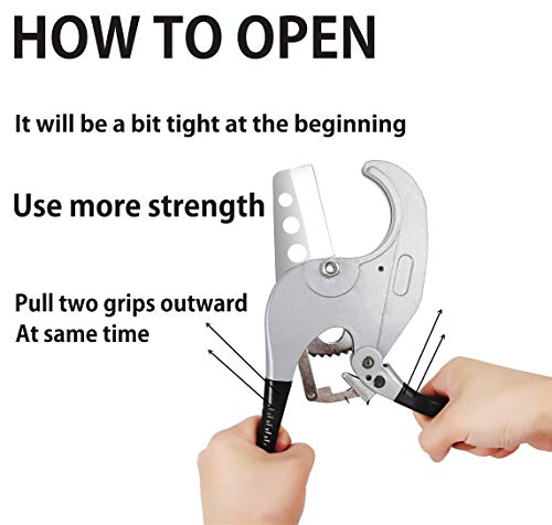 Pvc Cutter, Cuts Up To 2-1/2" Pipe Capacity Ratcheting Cutter, One-Hand Tubing Cutte (Pvc Cutter) #TOP3