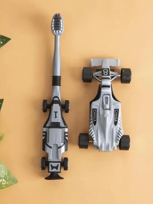 VAJASIL Kids Toothbrush with Car shape Car Design for little Boys or Girls Gentle on Gums Ultra-Soft Car-Themed Toothbrushes-image-37
