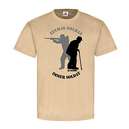 T-shirt manches longues allemand Einmal Soldat veteran beige