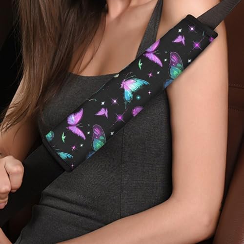 Image of AFPANQZ Butterflies Seat Belt Cover for Women Adults 2 Packs Comfortable Driving Shoulder Protectors Car Safety Seatbelt Pads Soft Comfort Cushion Car Seats Accessories Decor