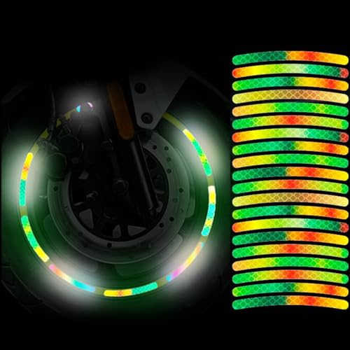 EJRUP 20 PCS Adesivi di Cerchio Laser Luminescenti Auto Arcobaleno