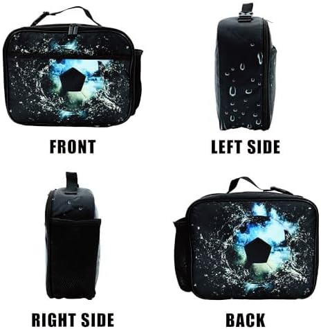 Soccer Lunch Bag Insulated Reusable Lunch Box Kids Girls Boys Cooler Thermal Tote Bag For Men Women School Work Picnic - Image 2