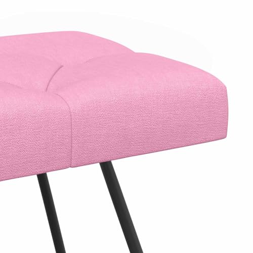 Banco moderno rosa capitoné con patas de metal para pie de cama 8