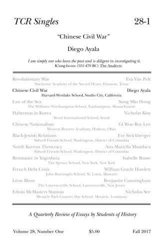 TCR Singles 28-1 Chinese Civil War