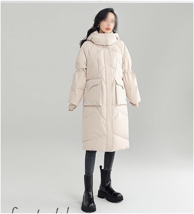 Women's Down Jacket 90 White Duck Long Winter Coat