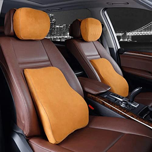 Oreiller lombaire en coton à mémoire de forme orange pour voiture - 4