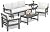SERWALL HDPE Patio Furniture Set, 7-Piece Outdoor Sectional Sofa Set, All Weather Outdoor Couch Set for Deck, Lawn, Grey Frame with Khaki Cushion