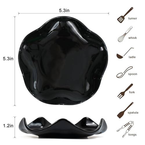 Miniatura 2 de Reposa Cucharas De Cerámica Para Cocina,Soporte De Utensilios Moderno Y Resistente Al Calor,Para Cucharones, Espátulas Y Utensilios De Cocina,Puede Colocar Cuchara O Pinzas,Para Joyeros Negro,13cm