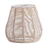 Abat-jour cloche festonné : fabrication artisanale et tissage méticuleux, cet abat-jour rustique est simple d’utilisation, imitation rotin